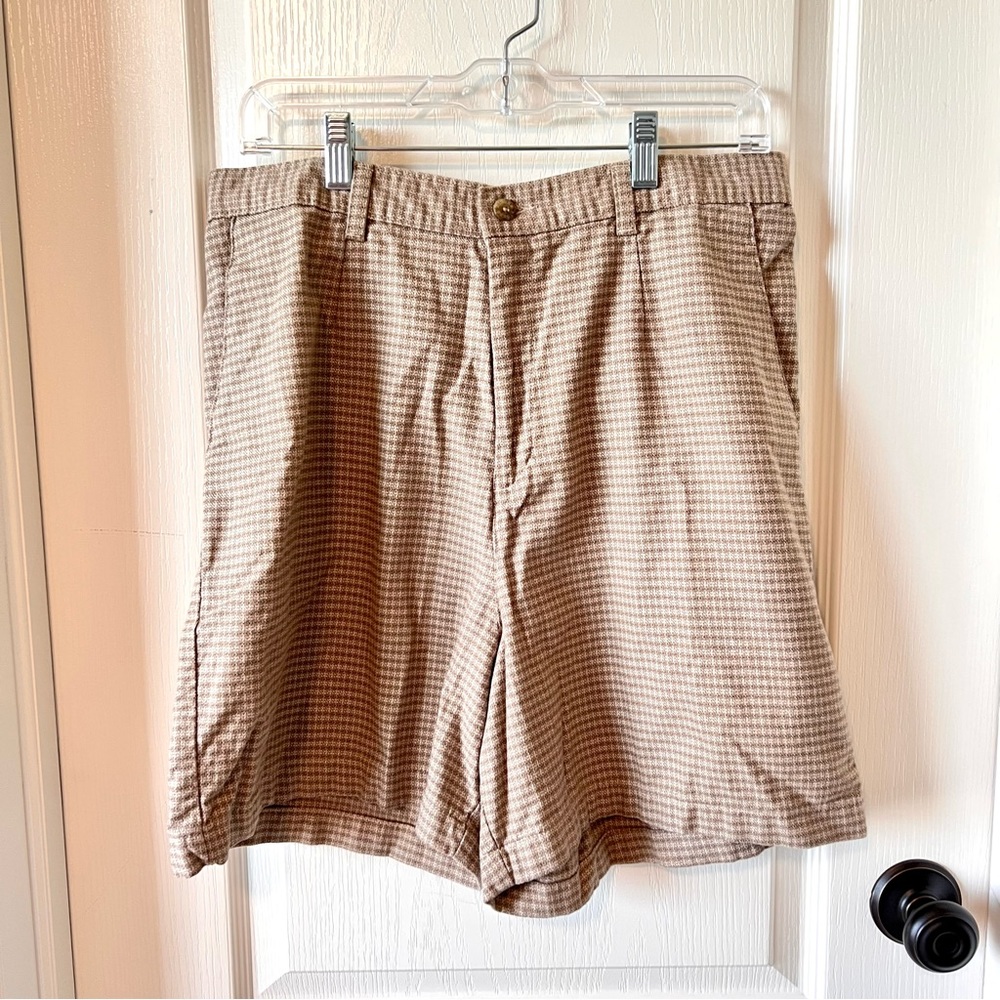 Vintage RIDERS CASUALS Cotton Plaid High Rise Mom Shorts—SZ. 14